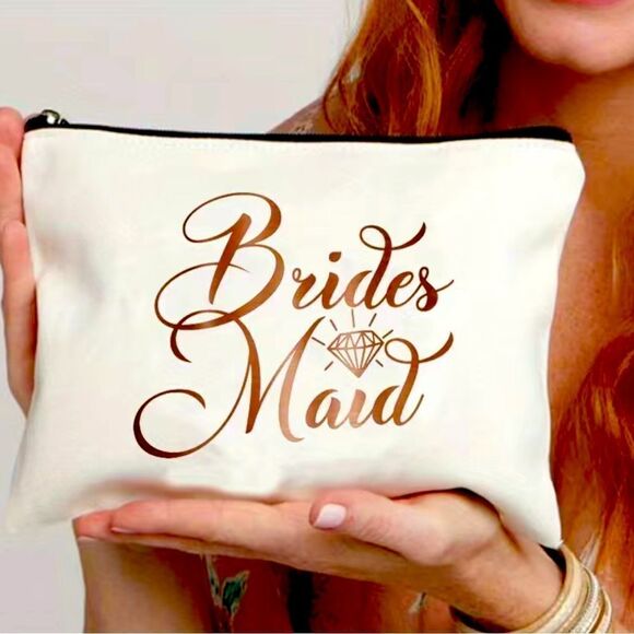 BRIDES MAID Canvas Lined Cosmetics Case. NWT - Picture 1 of 2